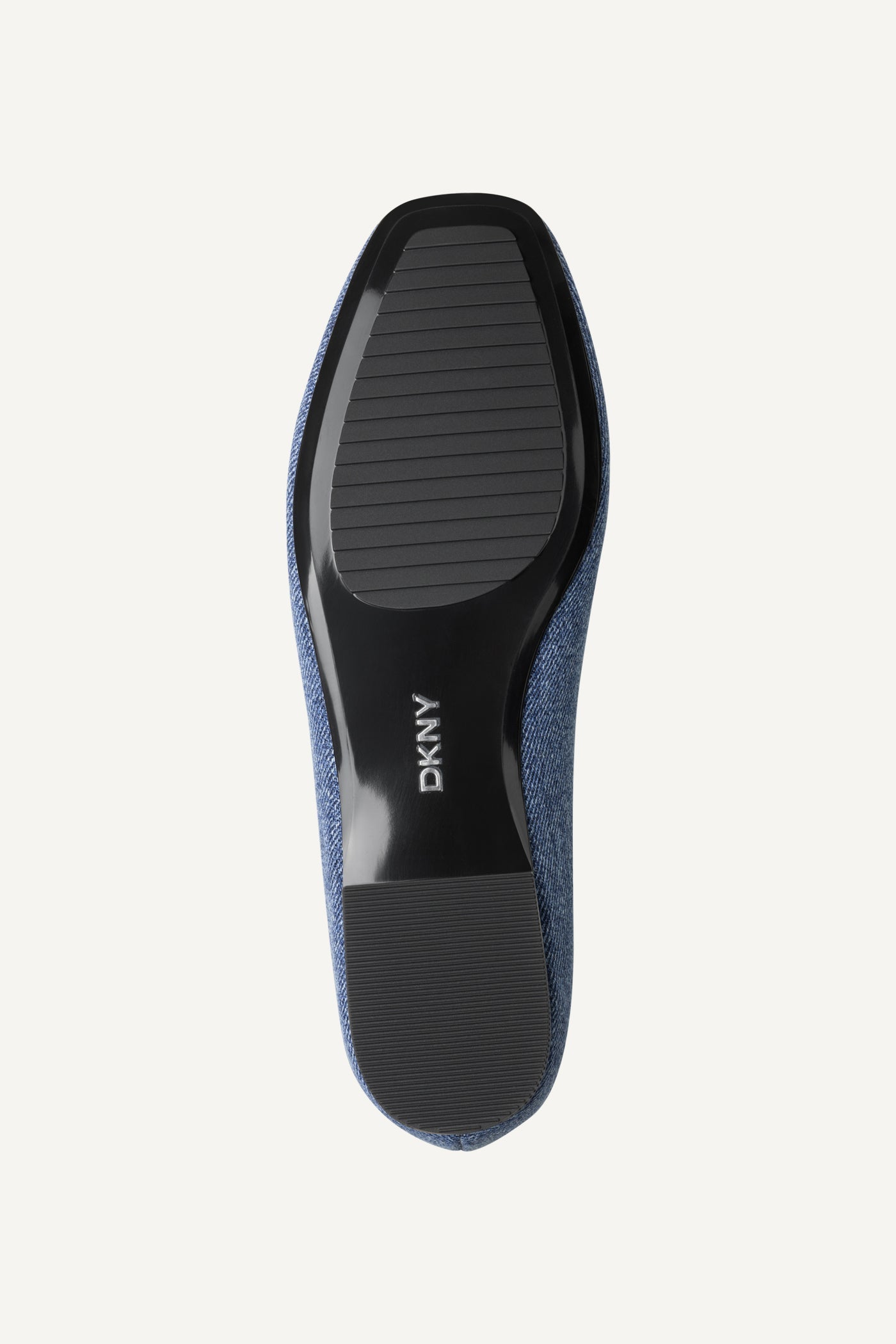 DARIANNE DENIM LOGO-EMBOSSED BALLET FLAT