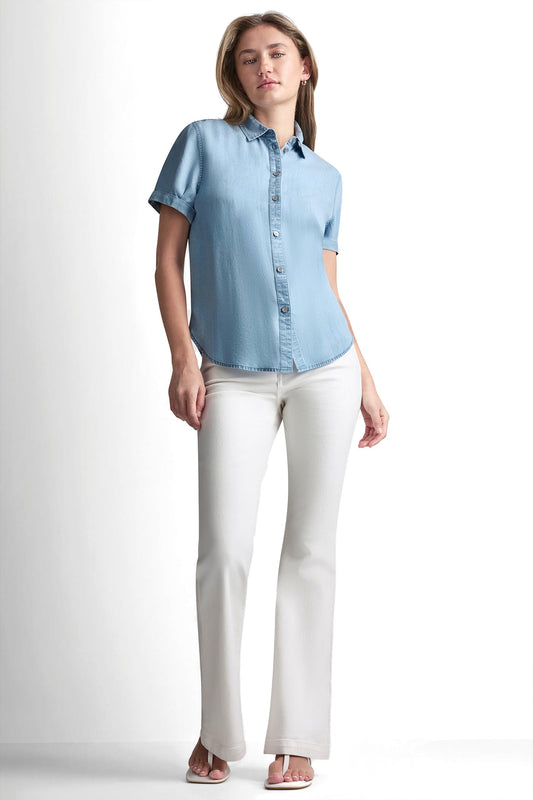 GARMENT DYE BUTTON-FRONT SHIRT