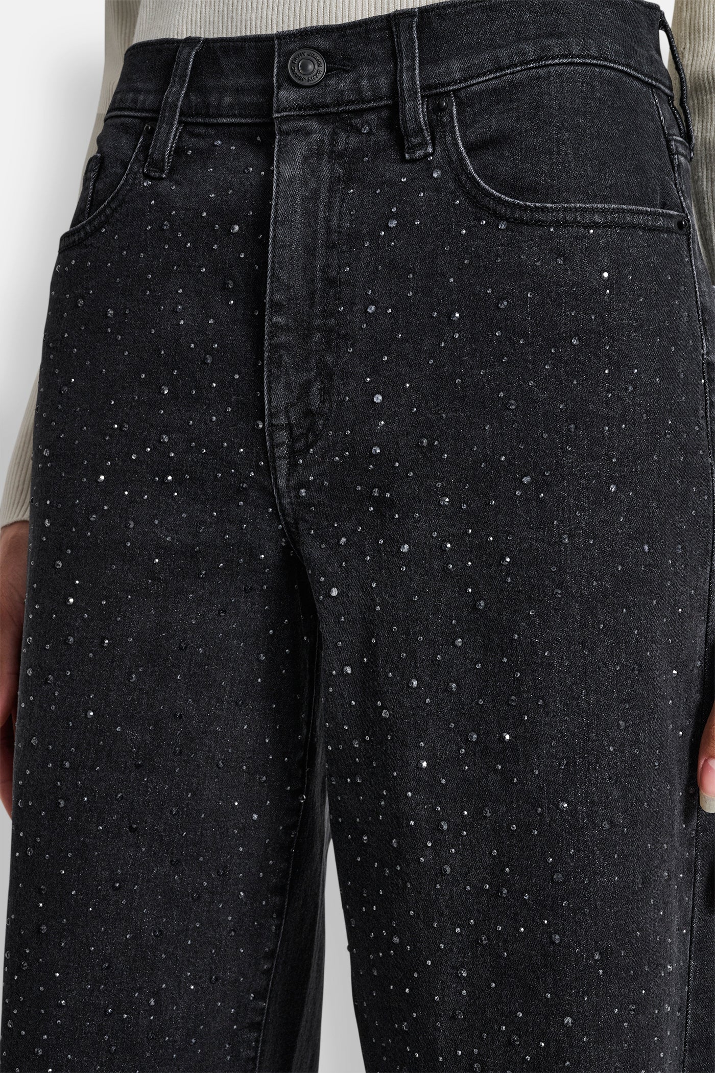 HIGH-RISE WIDE LEG WITH RHINESTONE EMBELLISHMENT