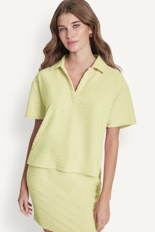LOGO JACQUARD BOXY POLO TEE