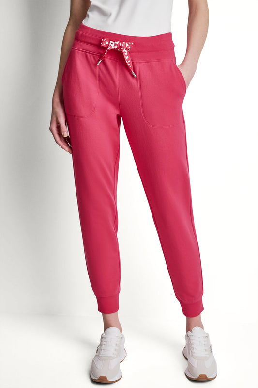 COTTON-FLEECE HIGH-RISE SKINNY CUFFED ANKLE JOGGER