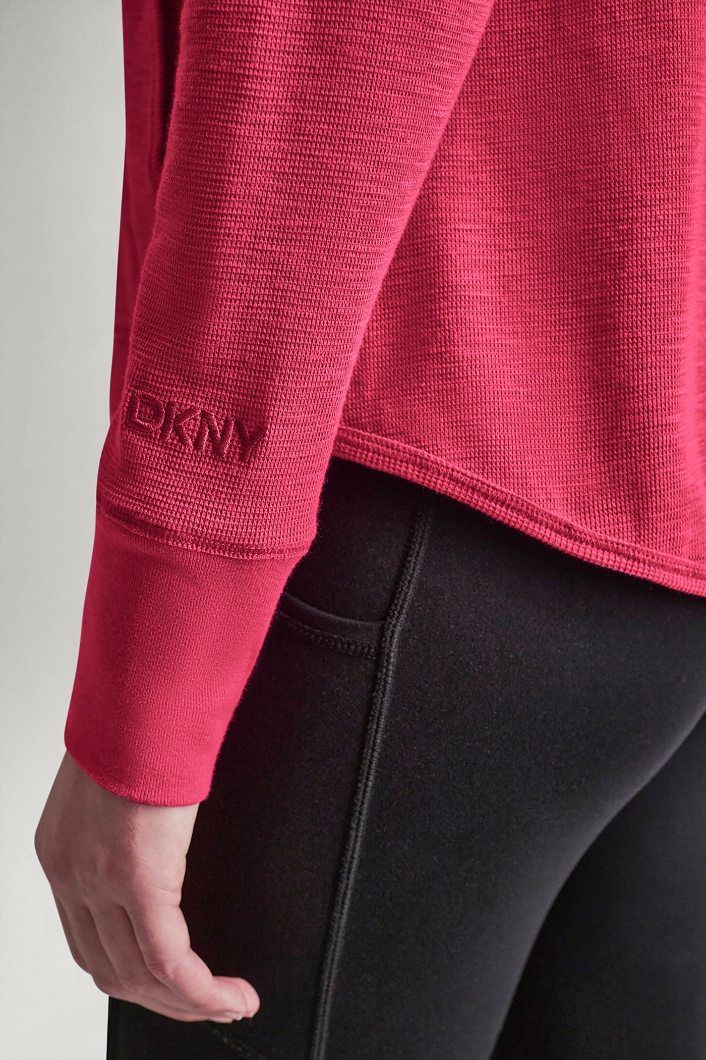 COTTON-BLEND SLUB WAFFLE-KNIT HOODIE