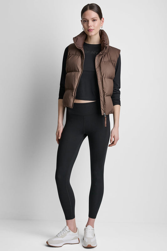 PUFFER MOCK NECK VEST