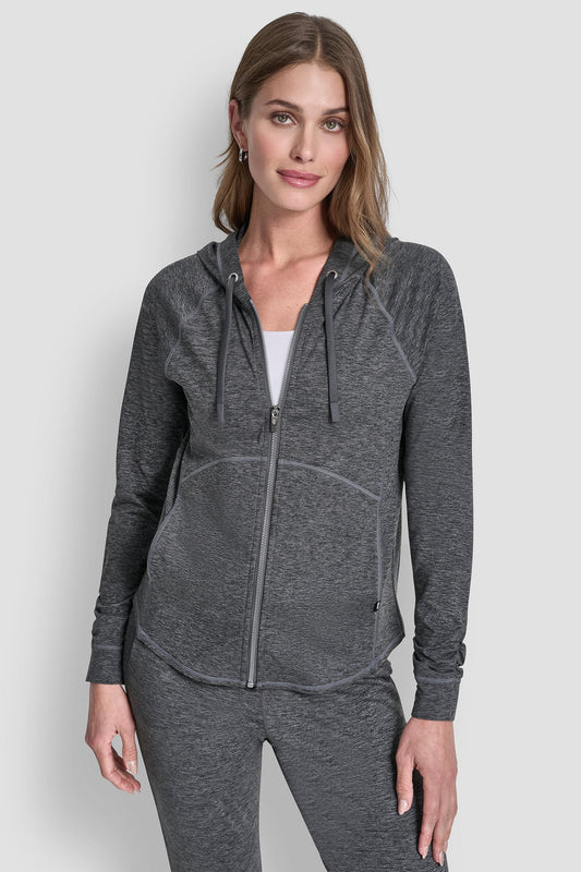 SPACE-DYED HOODED JACKET