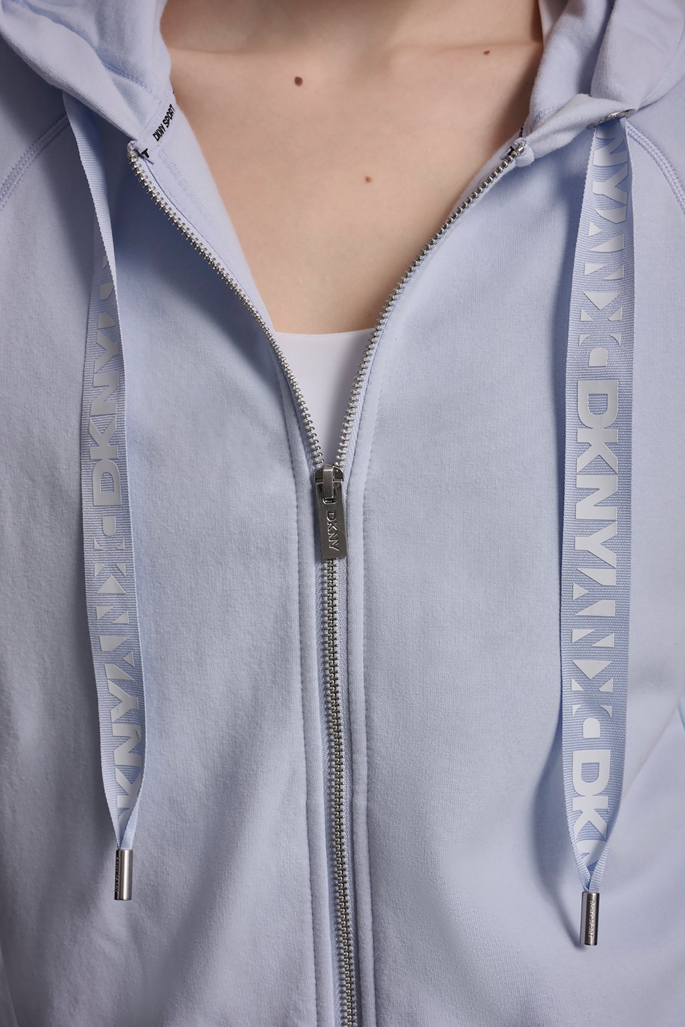 COTTON-FLEECE LOGO DRAWSTRING HOODIE