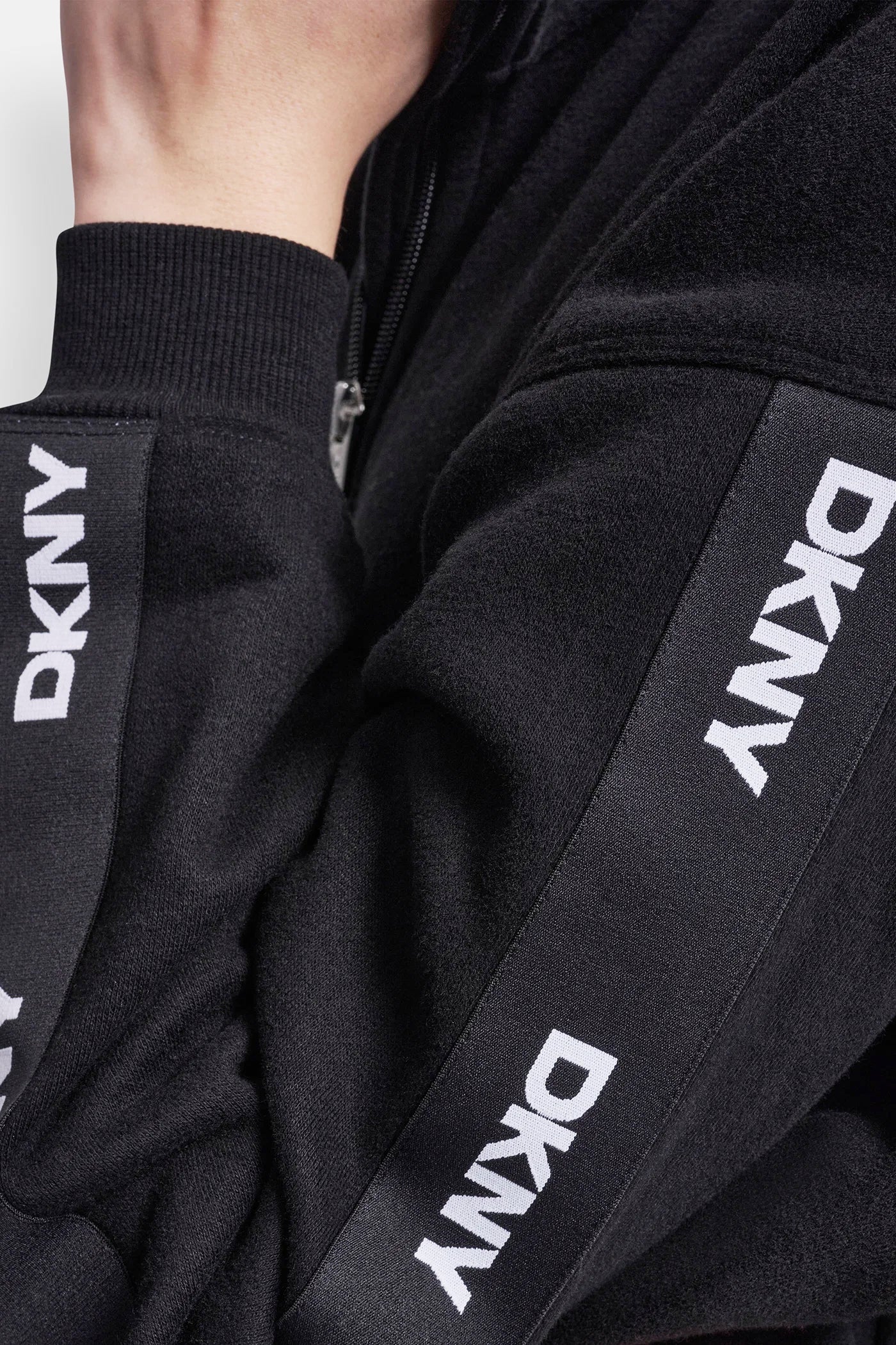 COTTON-BLEND LOGO QUARTER-ZIP SWEATSHIRT