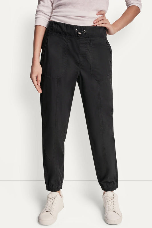 COTTON-POPLIN HIGH-RISE SLIM UTILITY JOGGER