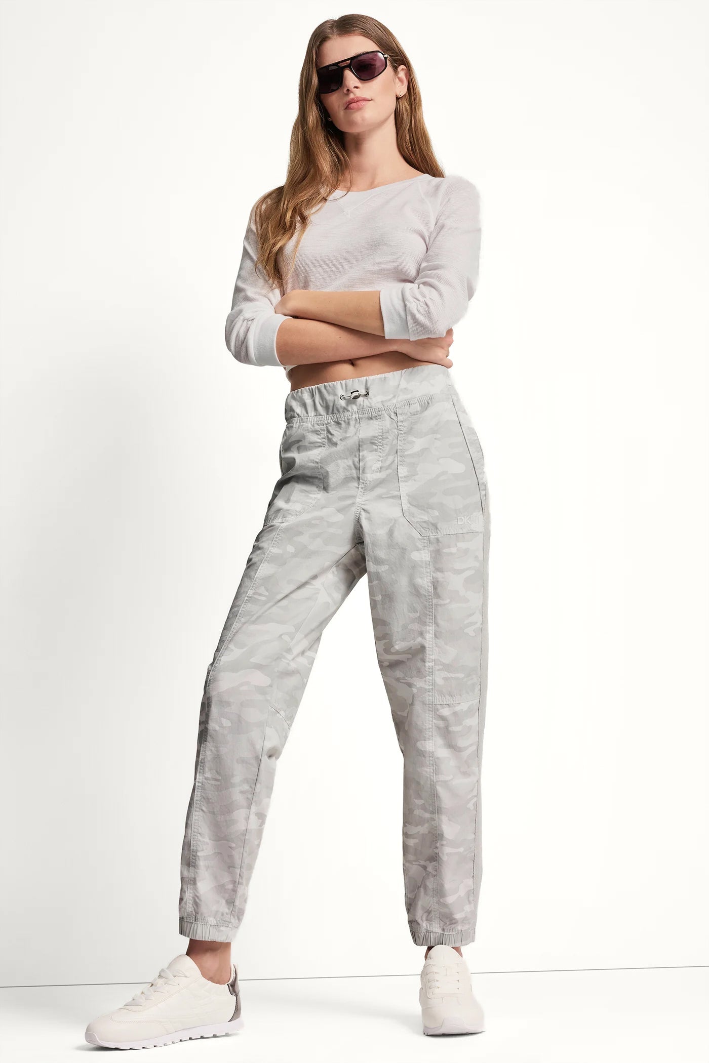 COTTON-POPLIN HIGH-RISE SLIM UTILITY JOGGER