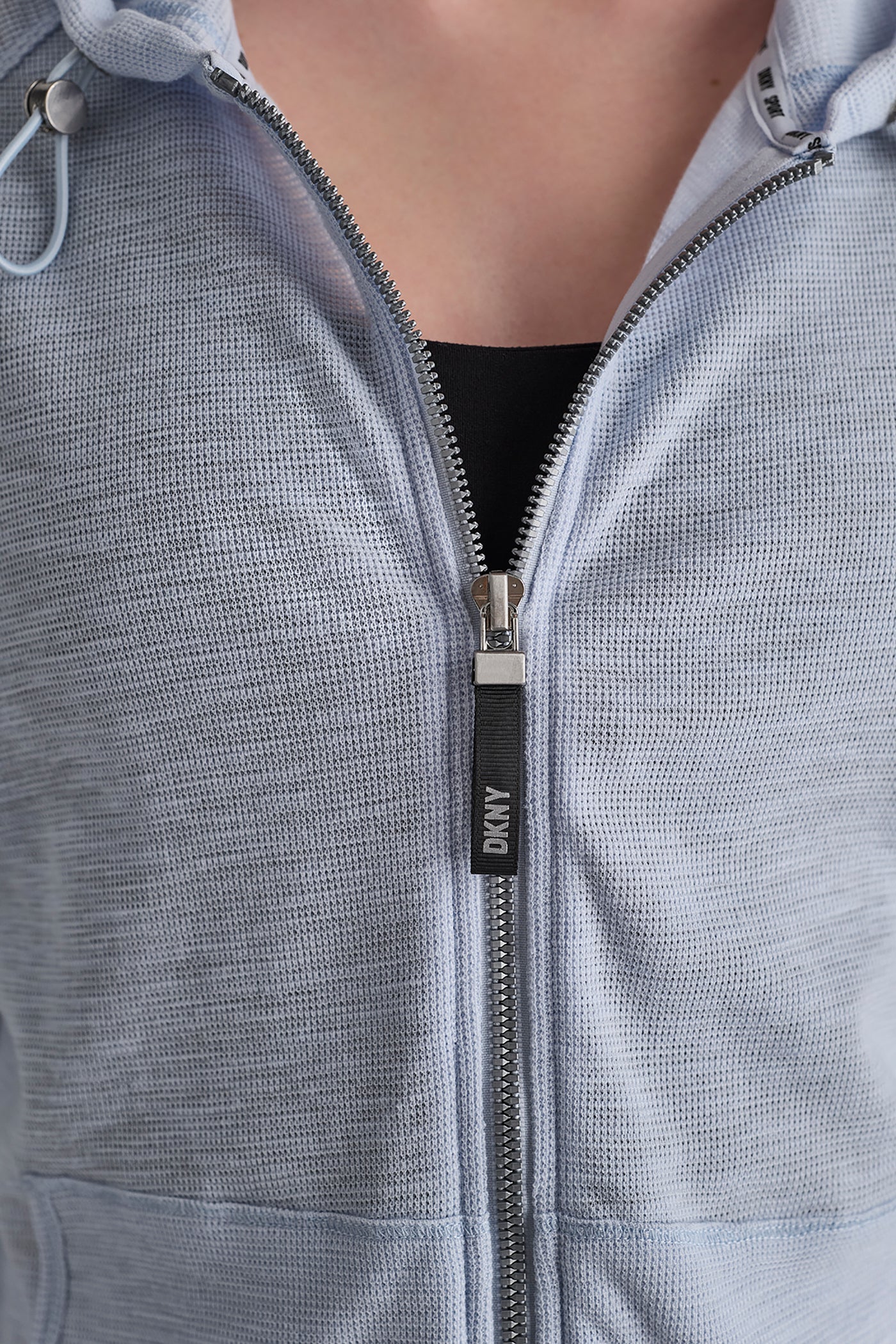 COTTON-BLEND SLUB WAFFLE-KNIT HOODIE