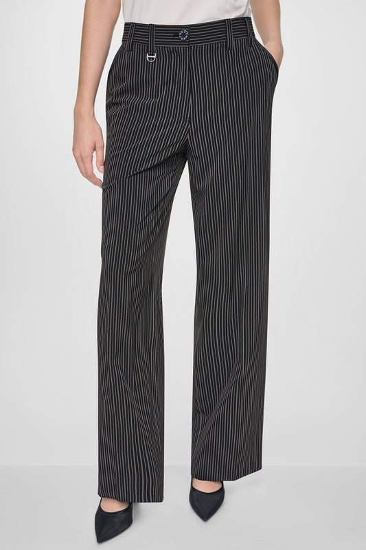 PINSTRIPE WIDE-LEG COMMUTER PANT