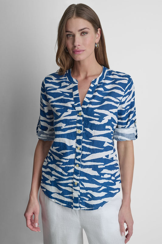 LINEN PRINTED SHIRT