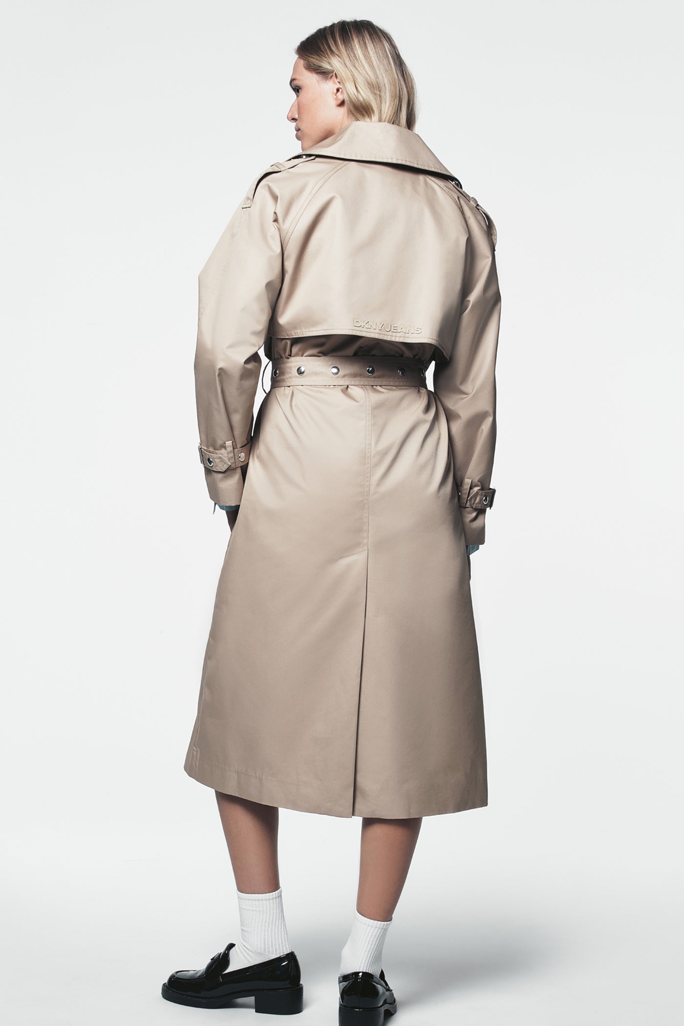 LONG DOUBLE BREASTED BELTED TRENCH