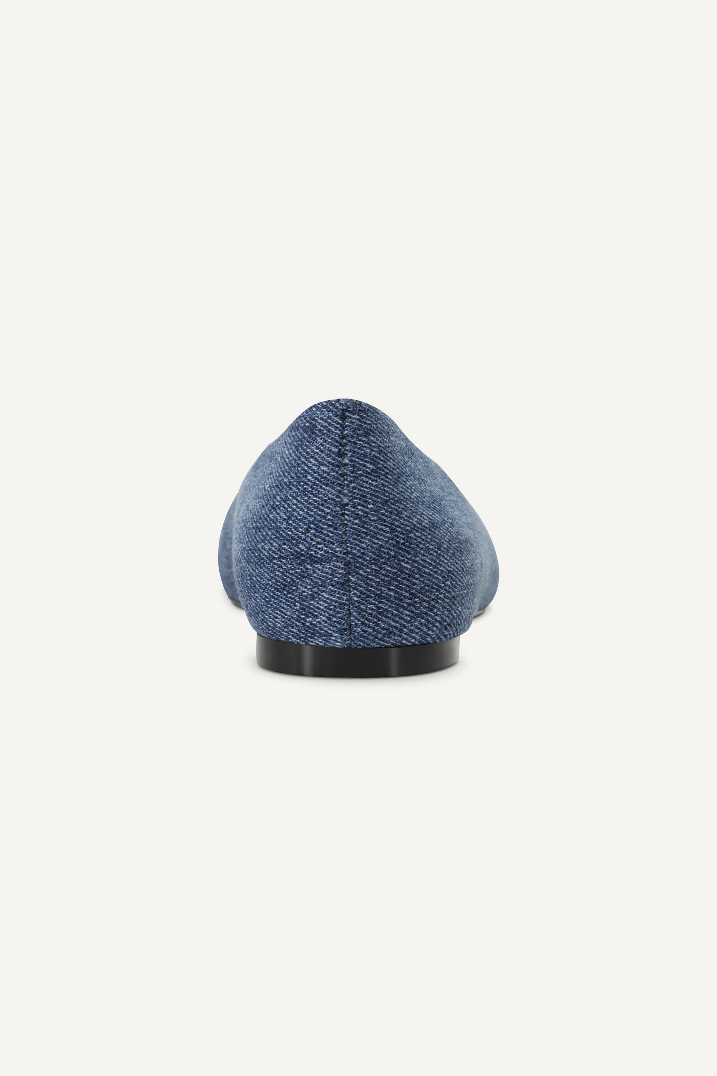 DARIANNE DENIM LOGO-EMBOSSED BALLET FLAT