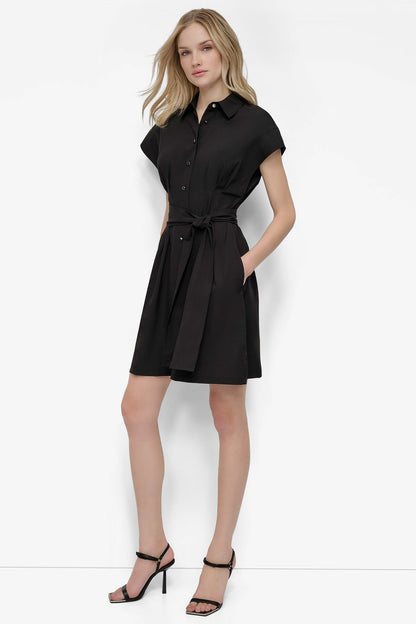 TIE WAIST COMMUTER DRESS