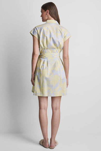 COTTON CAP SLEEVE MINI SHIRT DRESS