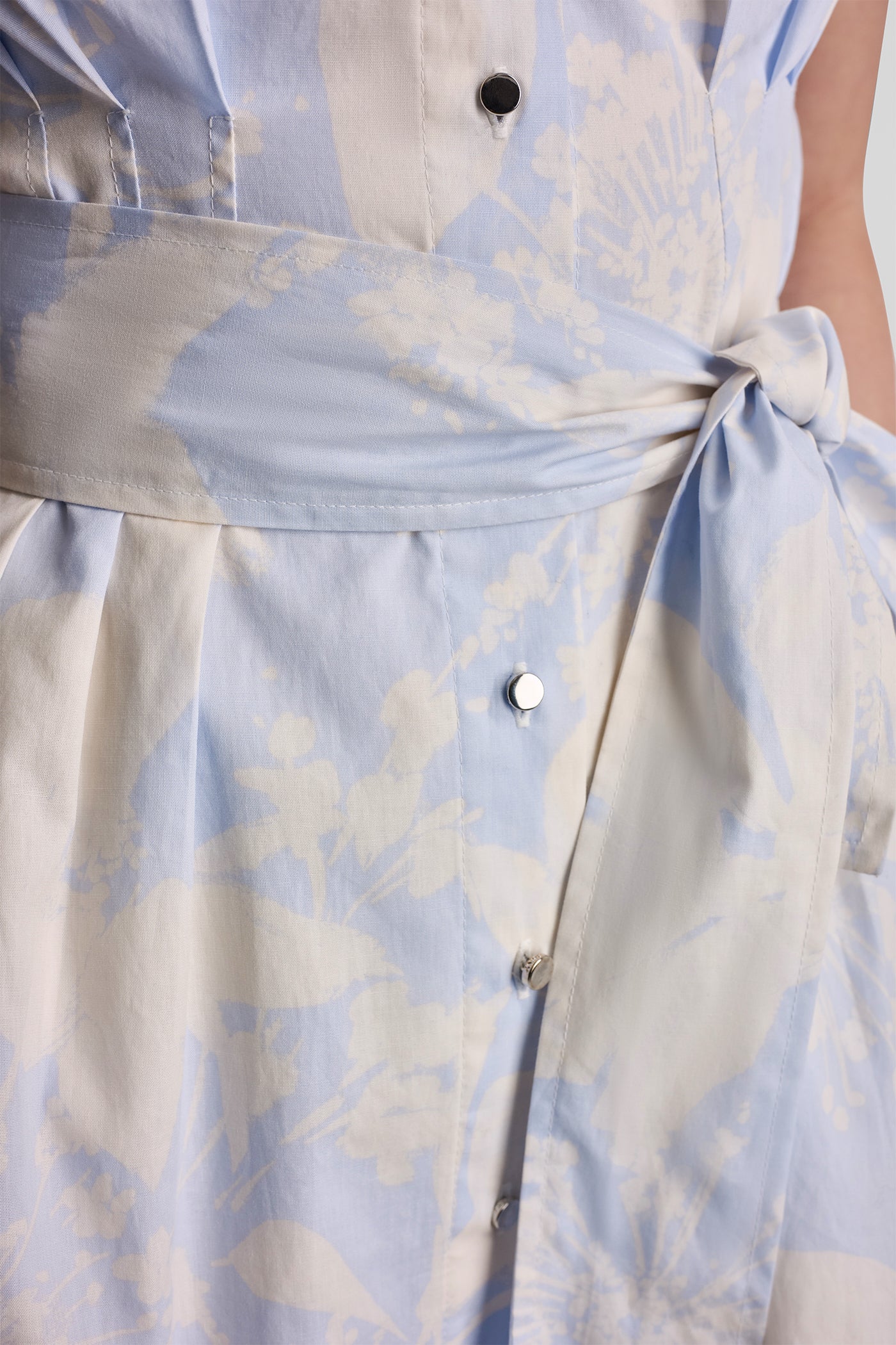 COTTON CAP SLEEVE MINI SHIRT DRESS