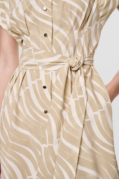 CAP SLEEVE MINI COMMUTER SHIRT DRESS