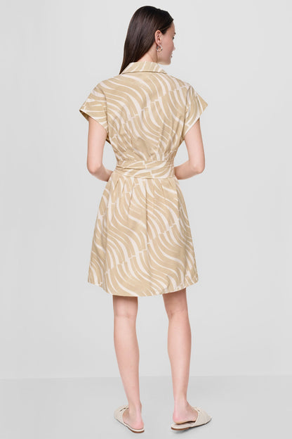 CAP SLEEVE MINI COMMUTER SHIRT DRESS