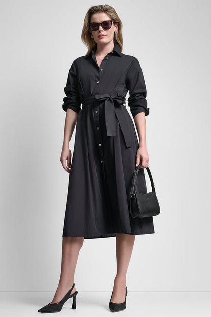 BUTTON DOWN MIDI SHIRT DRESS