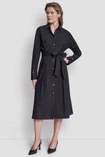 BUTTON DOWN MIDI SHIRT DRESS