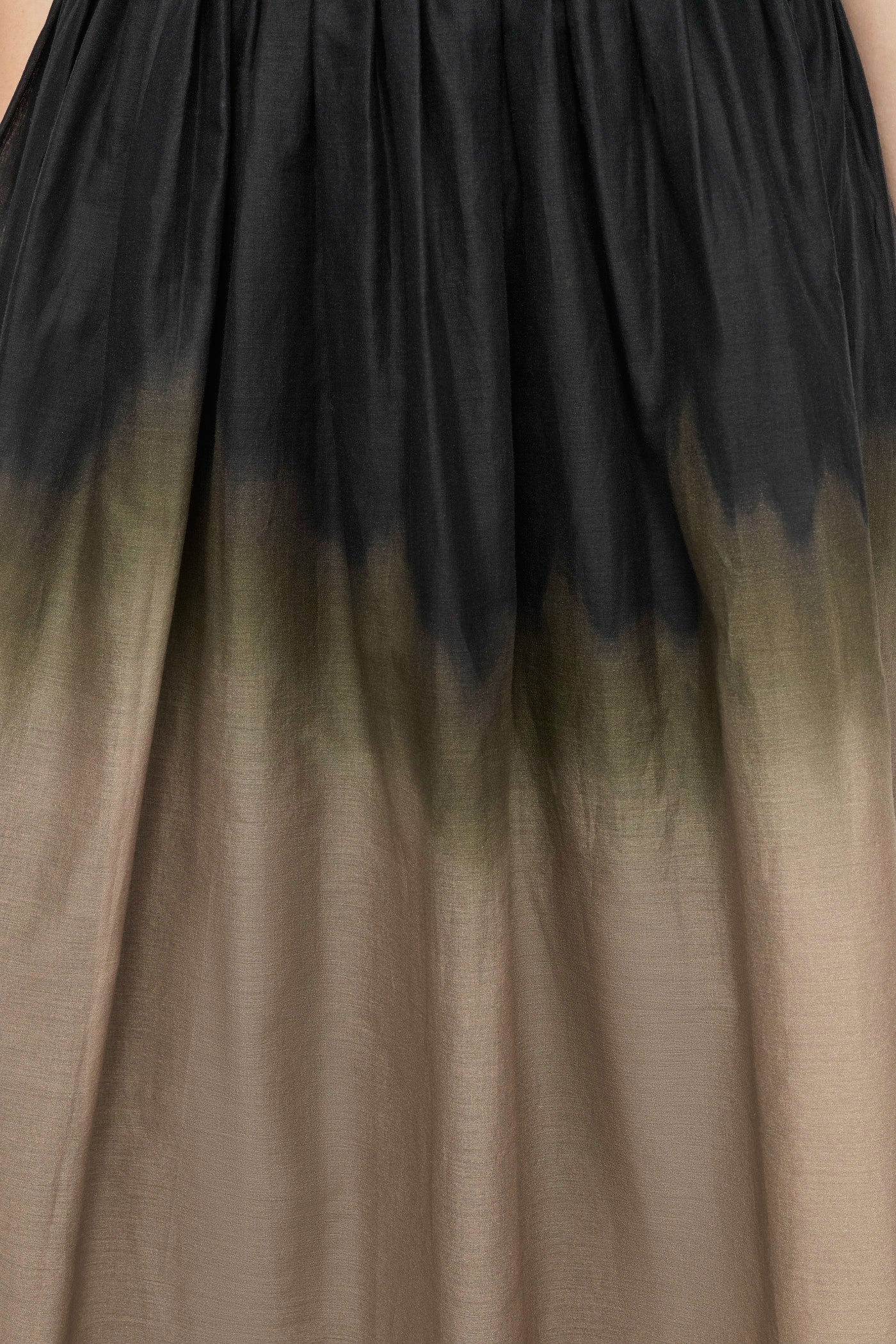 COTTON SHORT SLEEVE OMBRÉ MIDI SHIRT DRESS