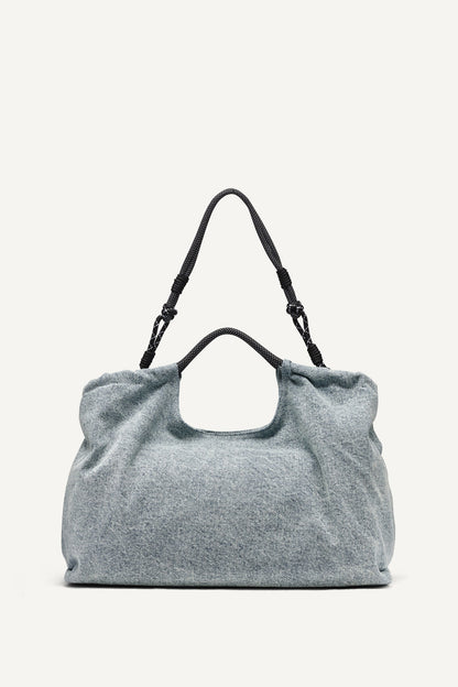 MABEL DENIM LARGE LOGO TOTE