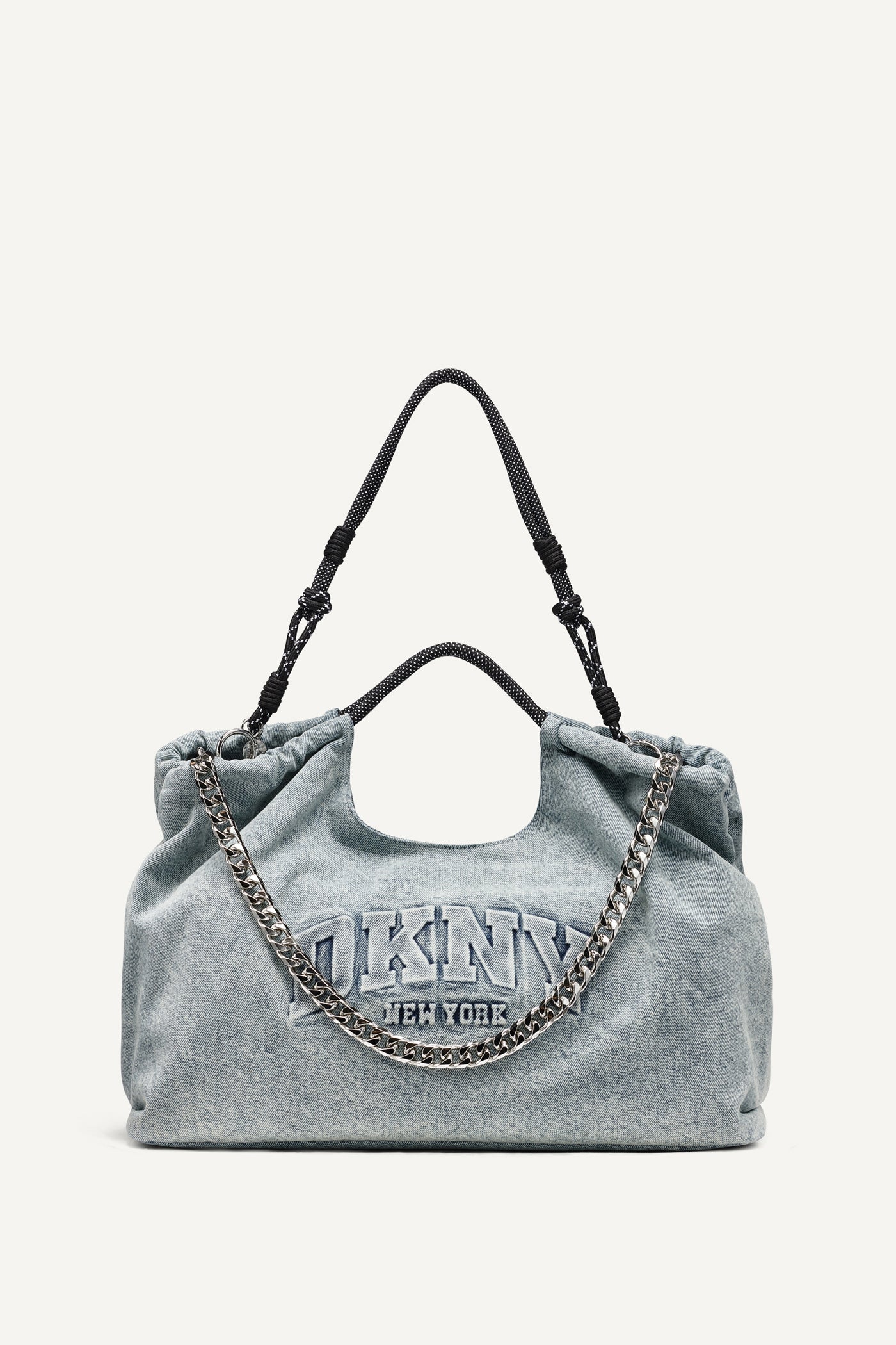 MABEL DENIM LARGE LOGO TOTE