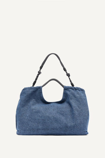 MABEL DENIM LARGE LOGO TOTE