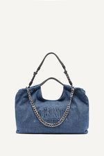 MABEL DENIM LARGE LOGO TOTE