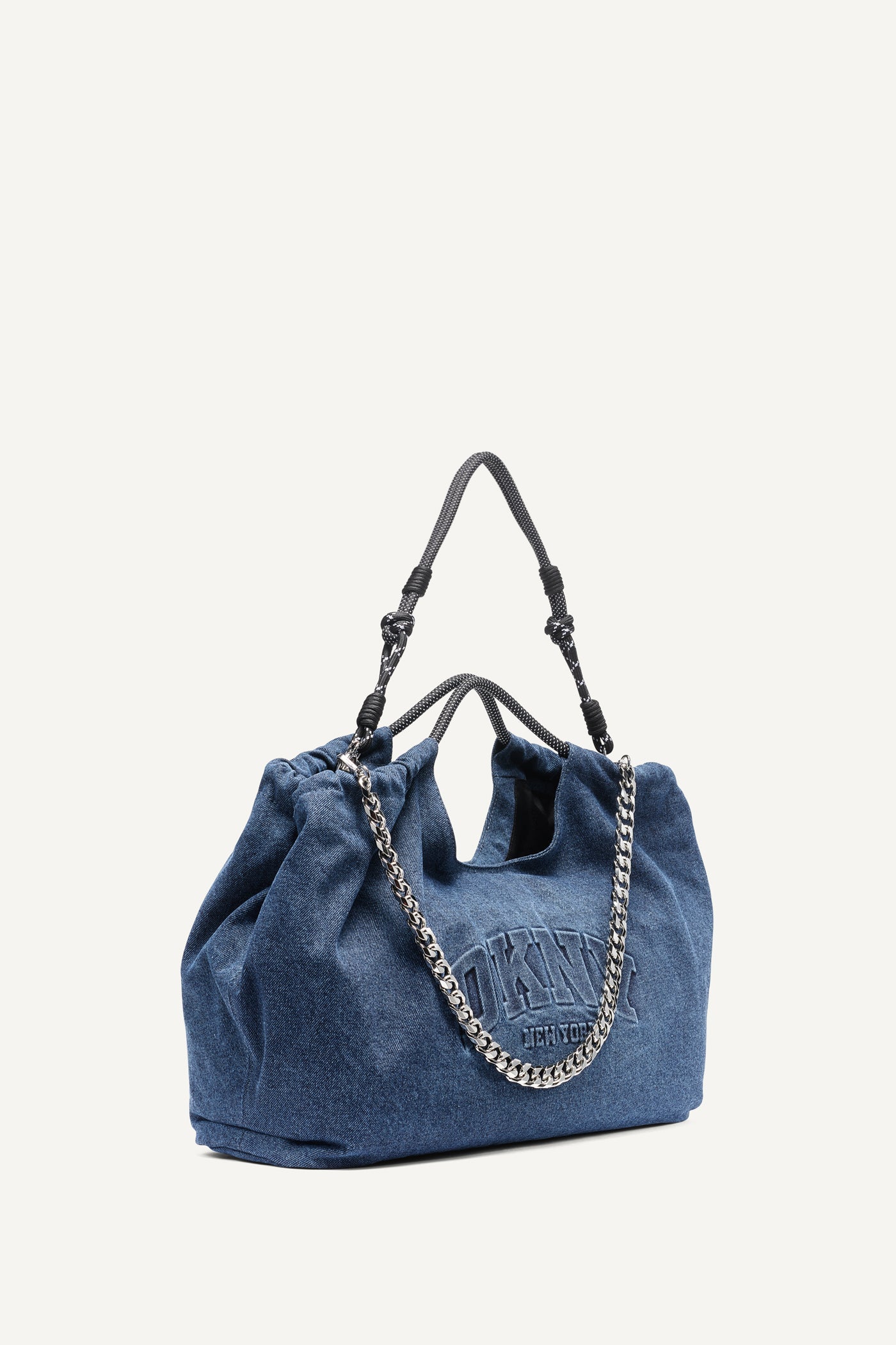 MABEL DENIM LARGE LOGO TOTE