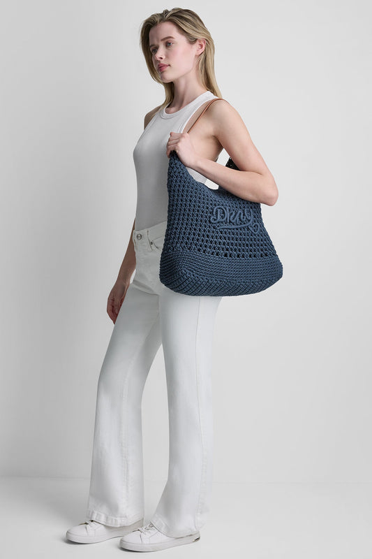 PAULA CROCHET LOGO HOBO BAG