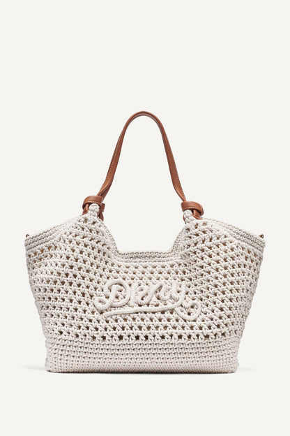 PAULA CROCHET LOGO MEDIUM COMMUTER TOTE