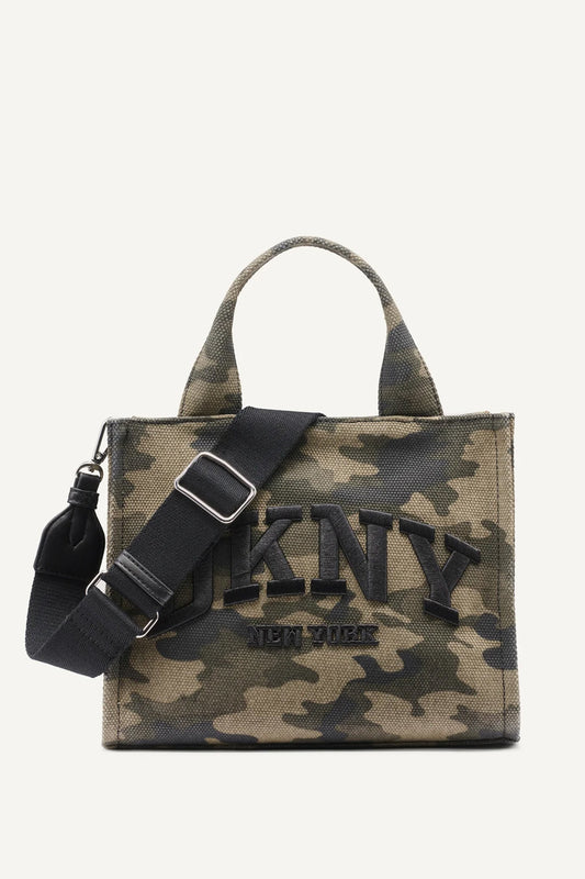 HADLEE SMALL LOGO-EMBROIDERED CAMO TOTE
