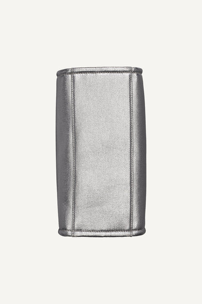 HADLEE SMALL METALLIC LOGO-EMBOSSED TOTE