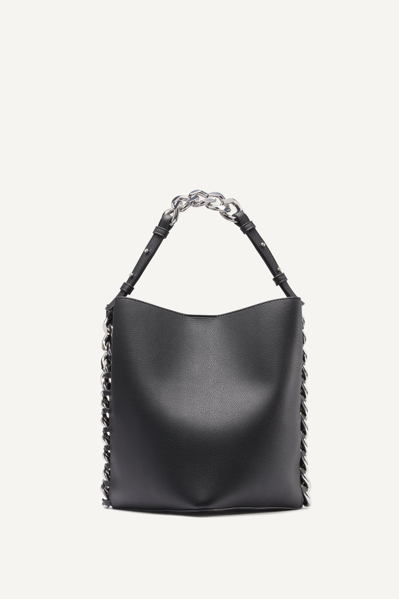RIONA CHAIN-TRIMMED BUCKET BAG
