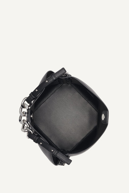 RIONA CHAIN-TRIMMED BUCKET BAG