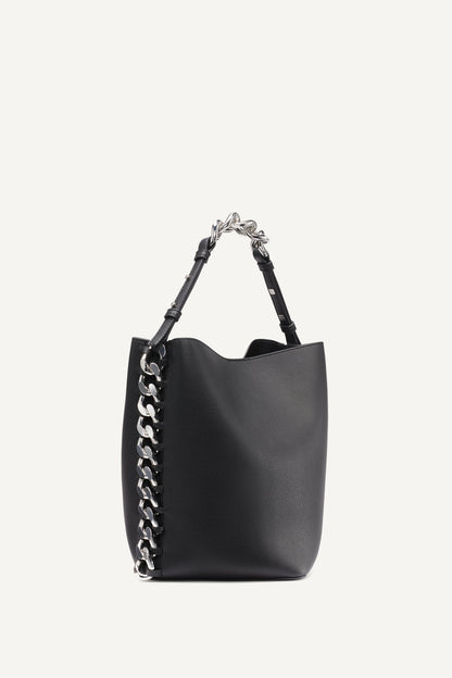 RIONA CHAIN-TRIMMED BUCKET BAG