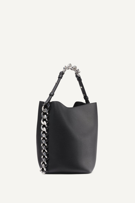 RIONA CHAIN-TRIMMED BUCKET BAG