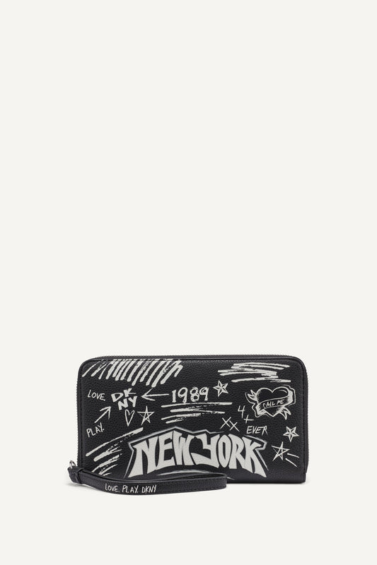 BRYAR LARGE ZIP AROUND WALLET WITH WRISTLET