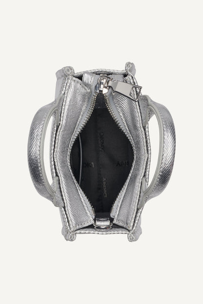 HADLEE METALLIC LOGO-EMBOSSED MINI CROSSBODY