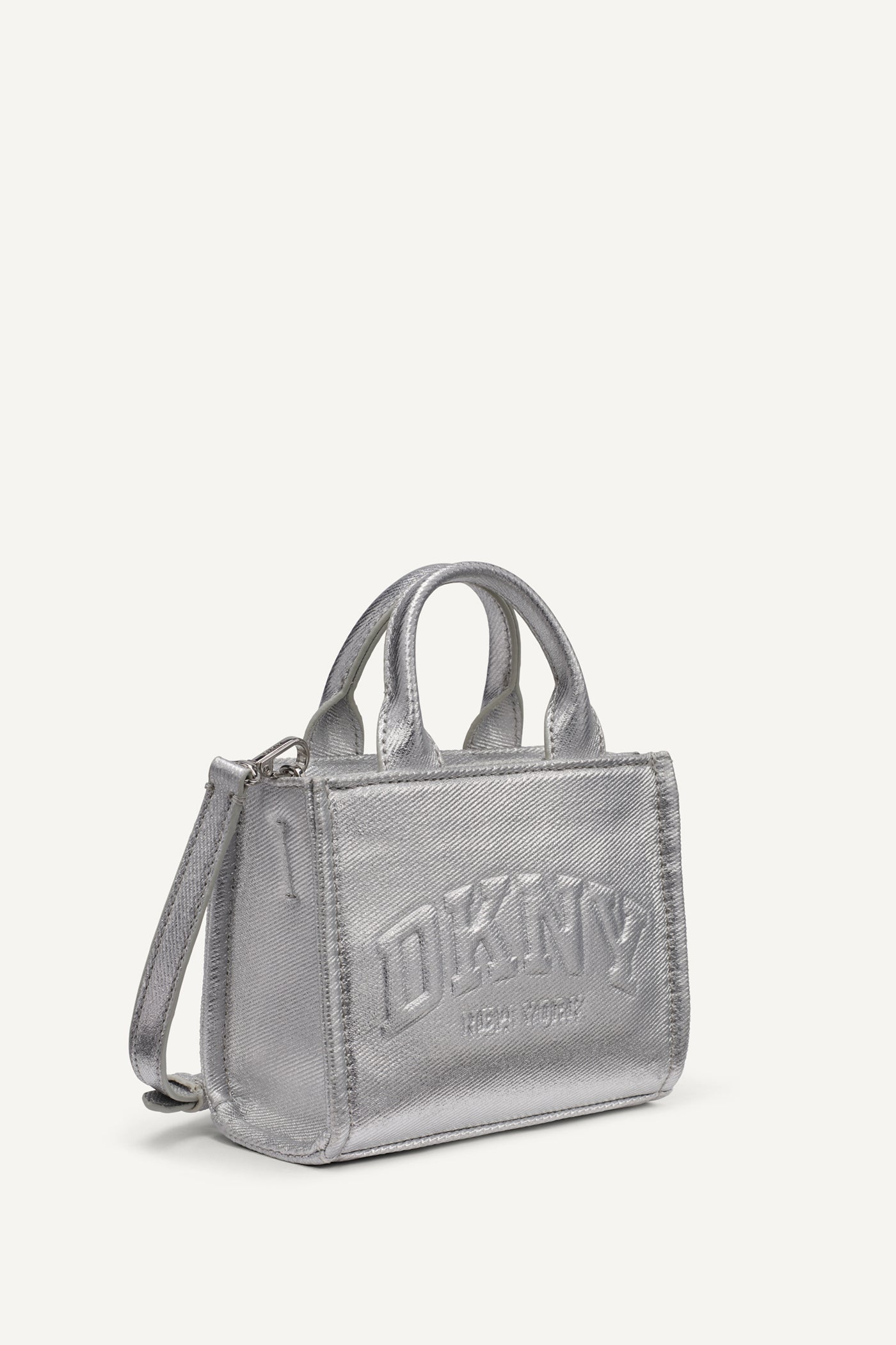 HADLEE METALLIC LOGO-EMBOSSED MINI CROSSBODY