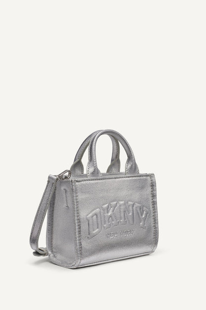 HADLEE METALLIC LOGO-EMBOSSED MINI CROSSBODY
