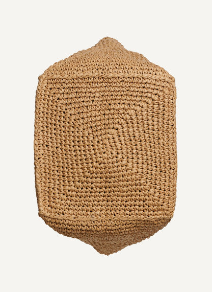 PALOMA CROCHET STRAW LOGO TOTE