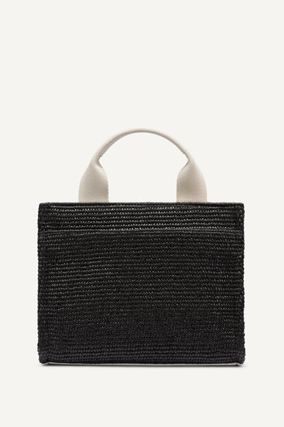 HADLEE SMALL STRAW LOGO TOTE