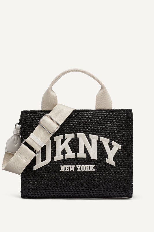 HADLEE SMALL STRAW LOGO TOTE