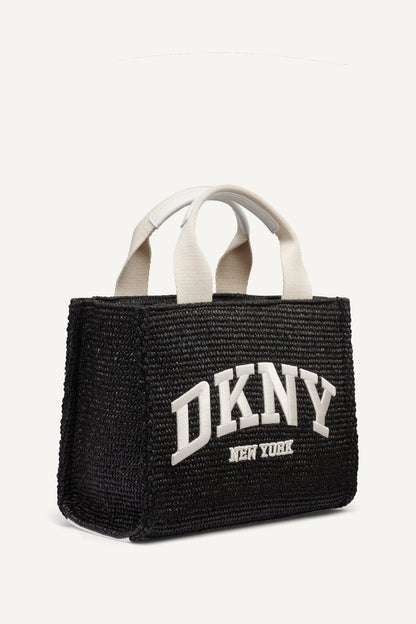 HADLEE SMALL STRAW LOGO TOTE