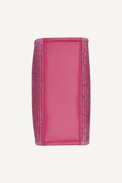 HADLEE SMALL STRAW LOGO TOTE