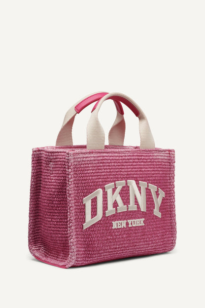 HADLEE SMALL STRAW LOGO TOTE