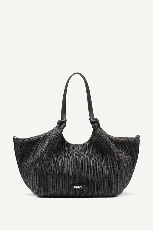 PAULA CROCHET RAFFIA MEDIUM COMMUTER TOTE