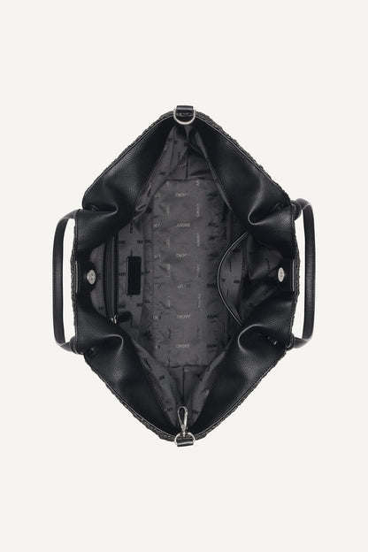 PAULA CROCHET RAFFIA MEDIUM COMMUTER TOTE